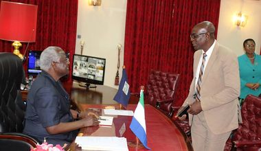 Sierra Leonean President, Ernest Koroma, lauds UNMEER, commends outgoing Crisis Manager