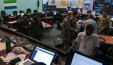 National Ebola Response Centre (NERC) Situation Room in Sierra Leone
