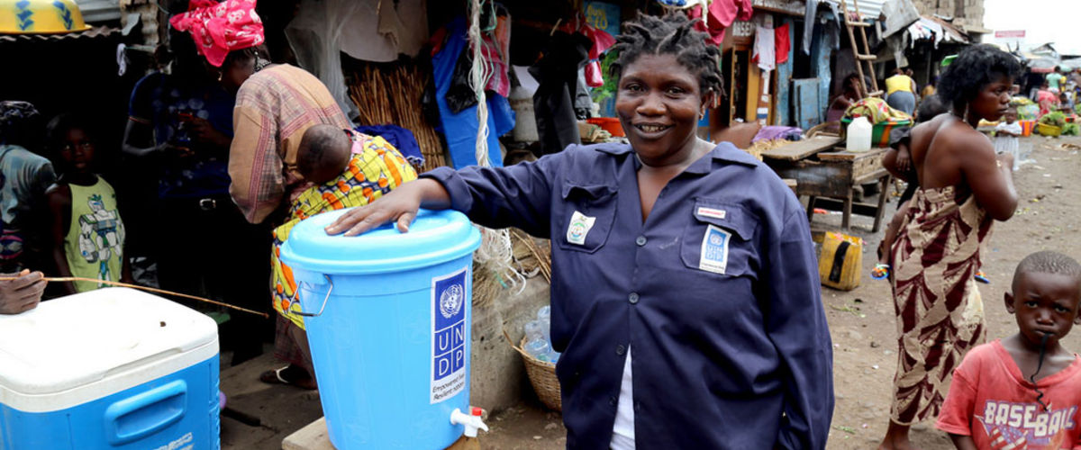 Memuna Mansaray in Mabella fights Ebola in Sierra Leone with UNDP.
