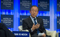 A Davos, Ban Ki-moon appelle les Etats à soutenir la lutte contre le changement climatique